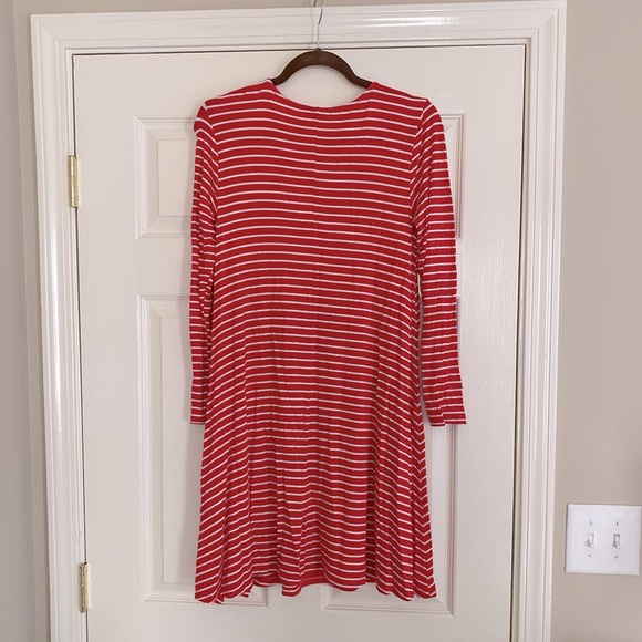 Old Navy; women’s size medium; long sleeve; red + white stripe - Picture 2 of 3